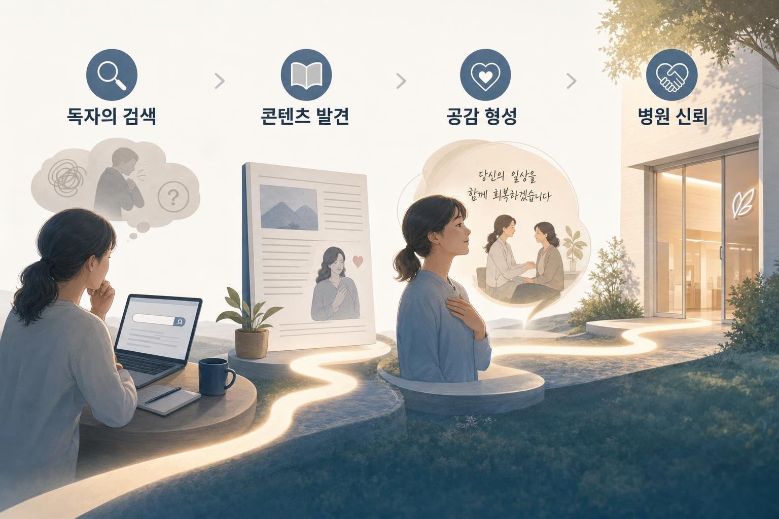 독자가 병원 콘텐츠에 공감하는 과정